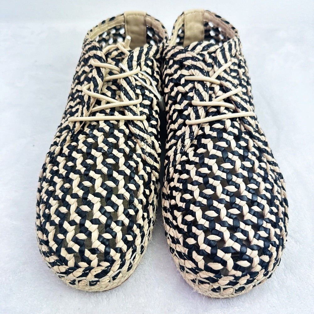 ZIMMERMANN Women's Braided Leather Woven Espadrilles In Black Size 40 - Picture 4 of 16